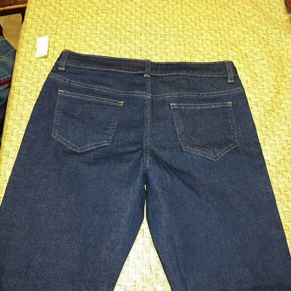 New Wonder Nation Straight Leg Dark Blue Jeans Girl's 10 Plus - Picture 3 of 3